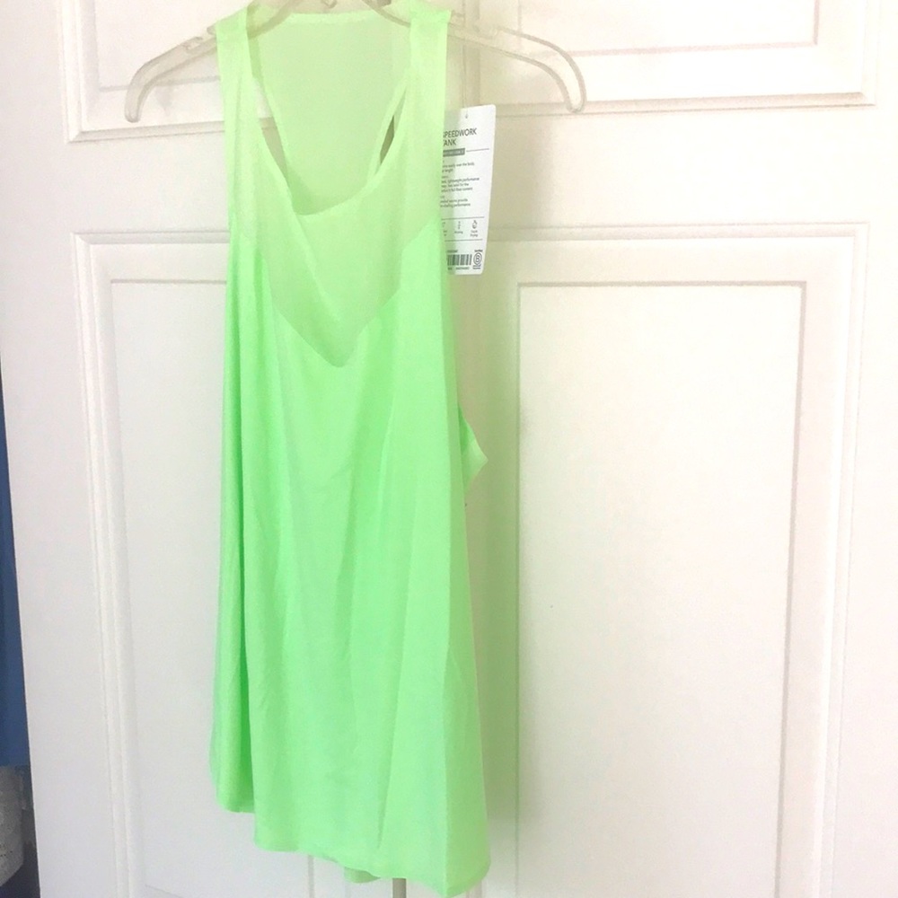 NWT Athletes lime green Speedwork tank top.